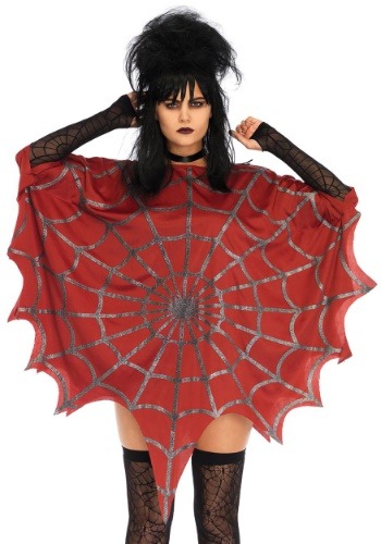 Poncho Web Glitter Rojo